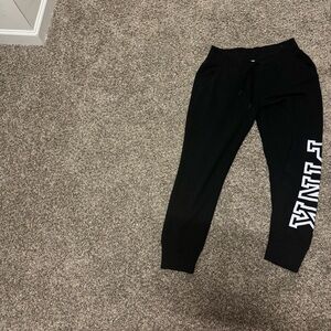 PINK Victoria's Secret Black Jogger Sweatpants with Logo